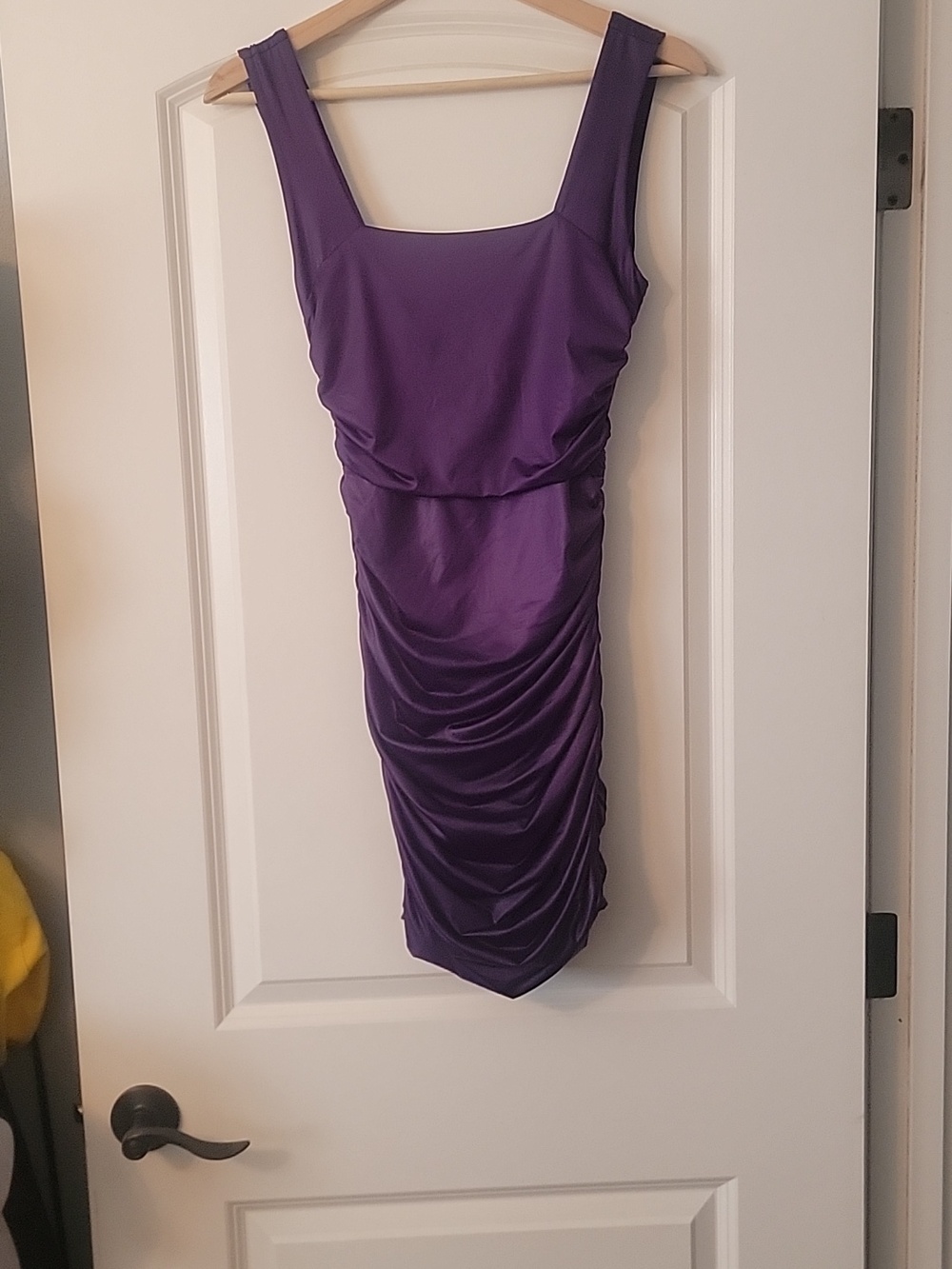 Forever 21 Purple Square-Neck Ruched Bodycon Dress